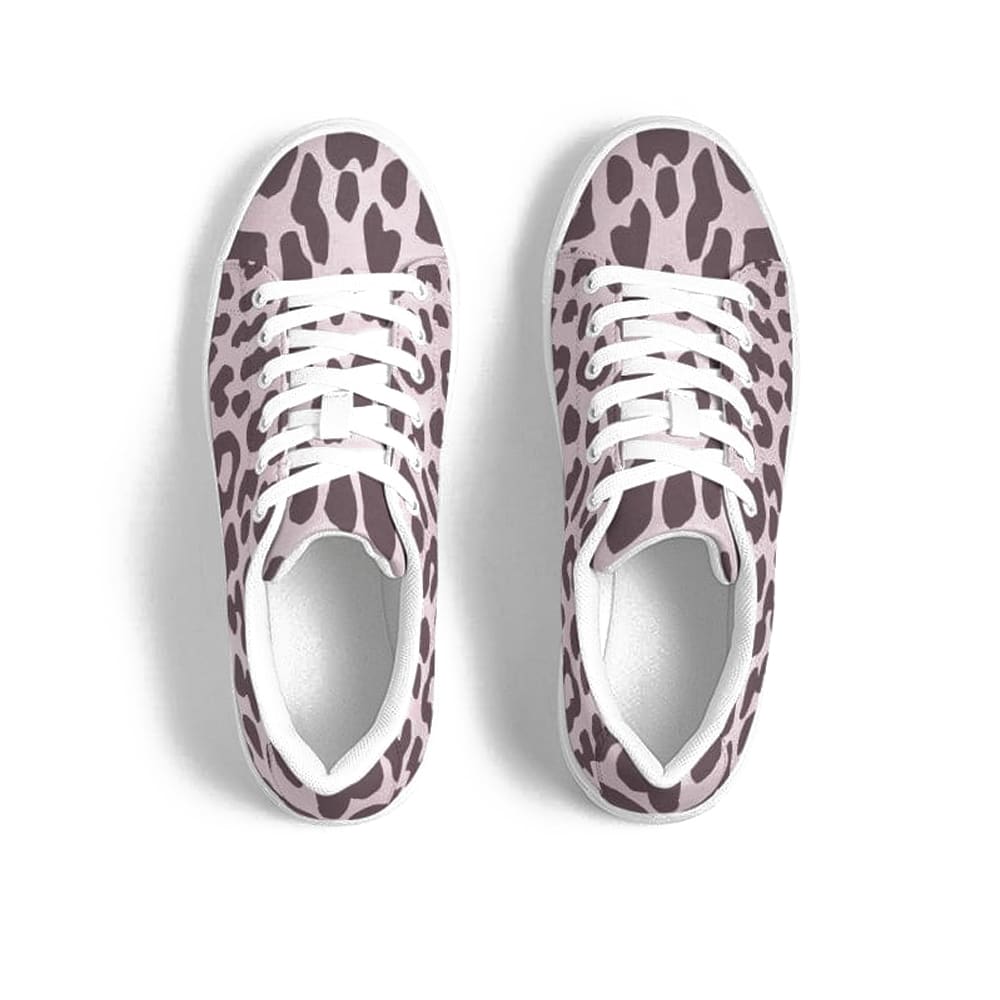 Womens Sneakers - Low Top Sports Shoes Pink Leopard Print - Womens | Sneakers