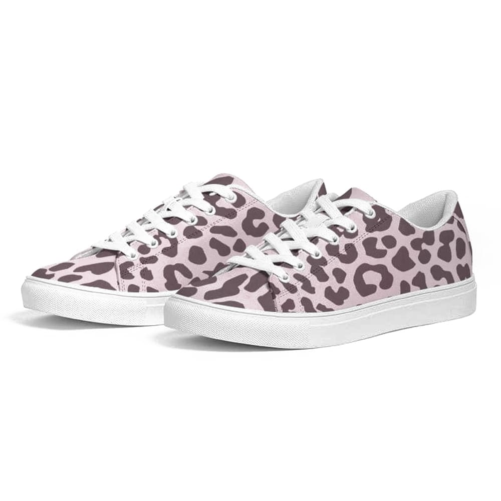 Womens Sneakers - Low Top Sports Shoes Pink Leopard Print - Womens | Sneakers
