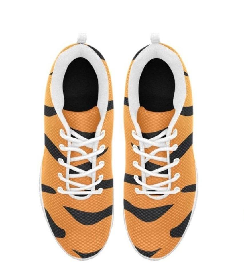 Womens Sneakers Orange And Black Tiger Striped Running Shoes - Womens | Sneakers