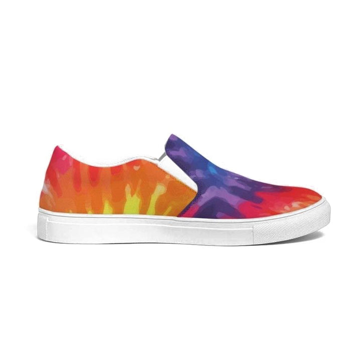 Womens Sneakers - Peace & Love Tie-dye Style Low Top Slip-on Canvas Shoes