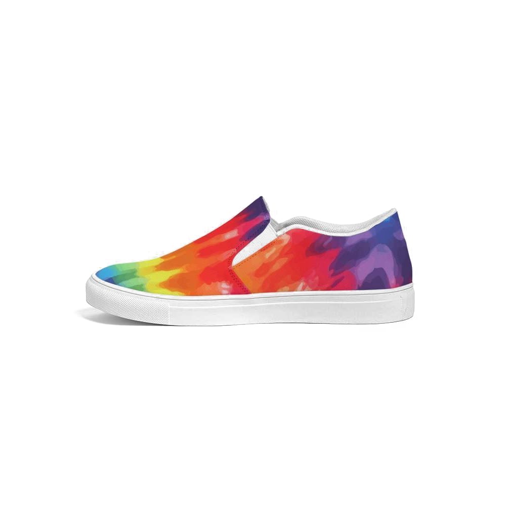 Womens Sneakers - Peace & Love Tie-dye Style Low Top Slip-on Canvas Shoes