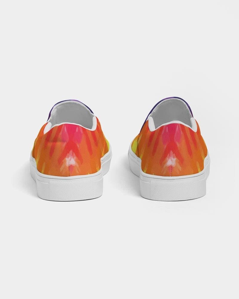 Womens Sneakers - Peace & Love Tie-dye Style Low Top Slip-on Canvas Shoes