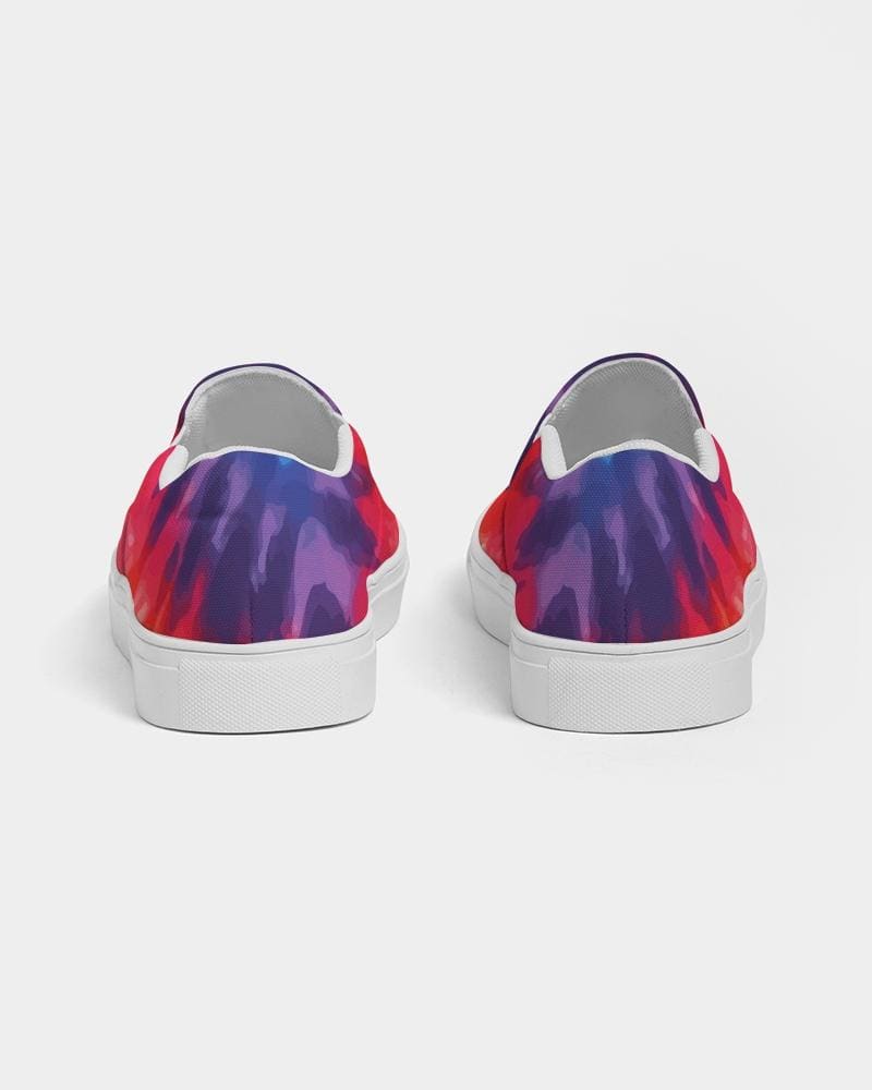 Womens Sneakers - Peace & Love Tie-dye Style Low Top Slip-on Canvas Shoes