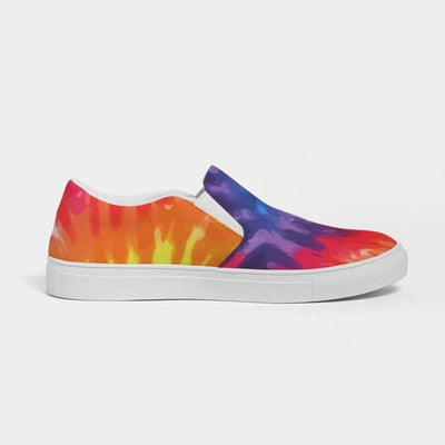 Womens Sneakers - Peace & Love Tie-dye Style Low Top Slip-on Canvas Shoes -