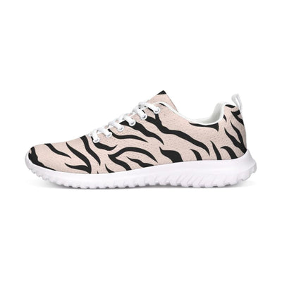 Womens Sneakers - Pink And Black Zebra Stripe Canvas Sports Shoes / Running