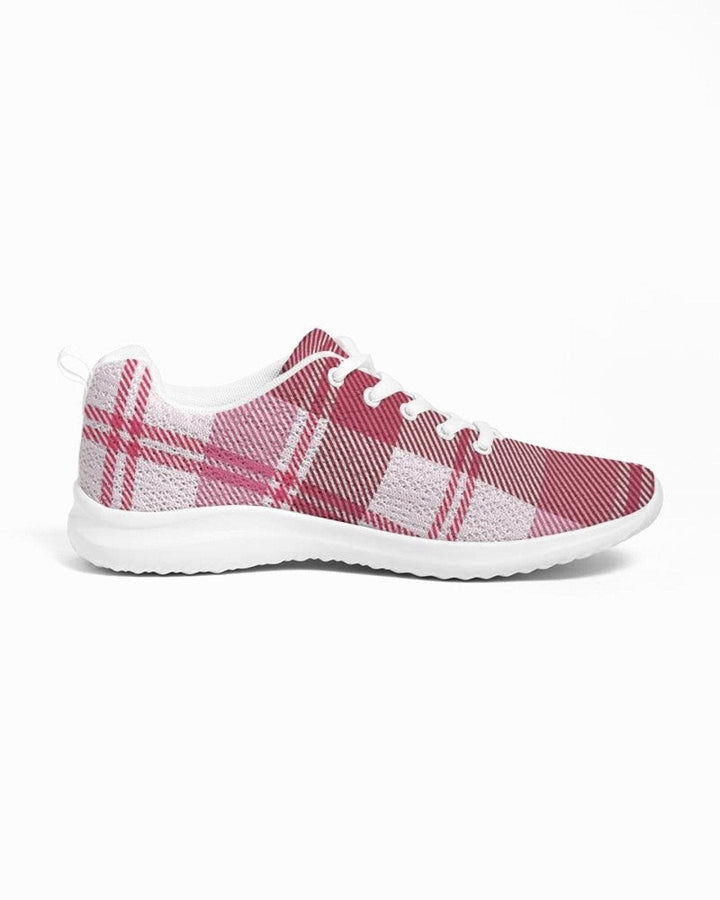 Womens Sneakers - Pink and White Plaid Running Sports Shoes - Womens | Sneakers