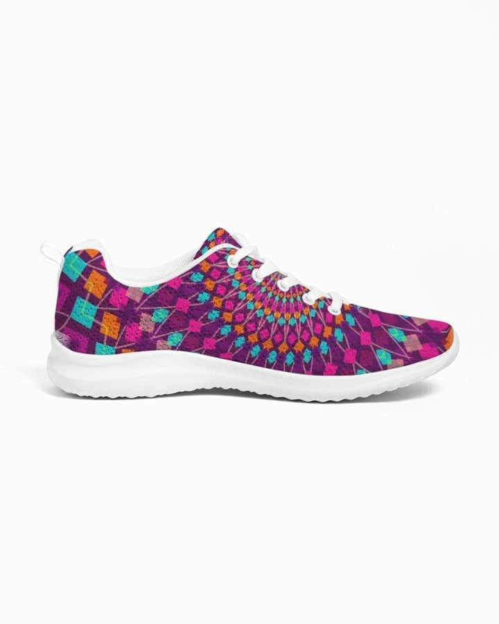 Womens Sneakers - Purple Kaleidoscope Style Canvas Sports Shoes / Running