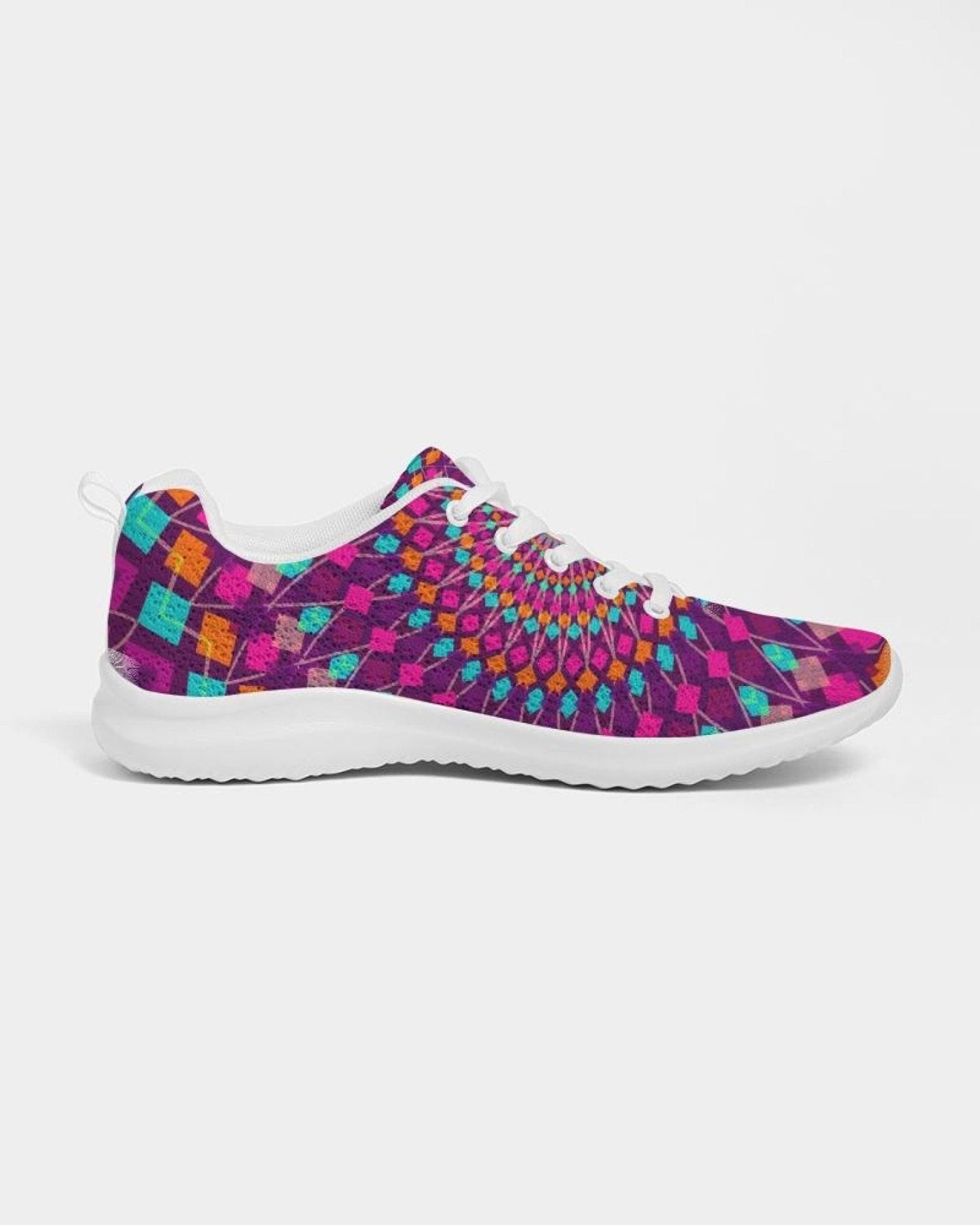 Womens Sneakers - Purple Kaleidoscope Style Canvas Sports Shoes / Running -