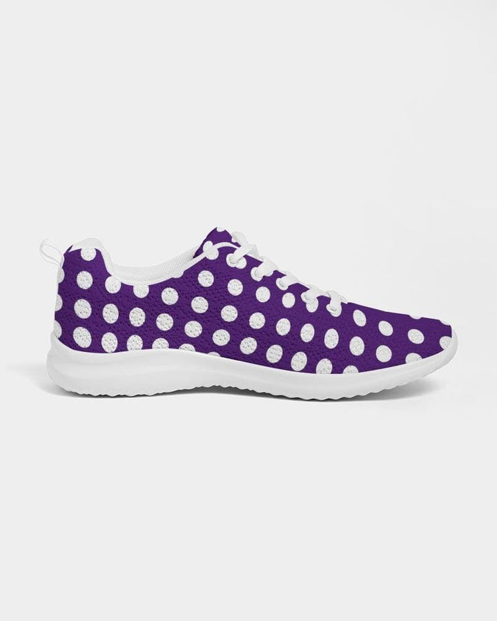 Womens Sneakers - Purple Polka Dot Canvas Sports Shoes / Running - Womens