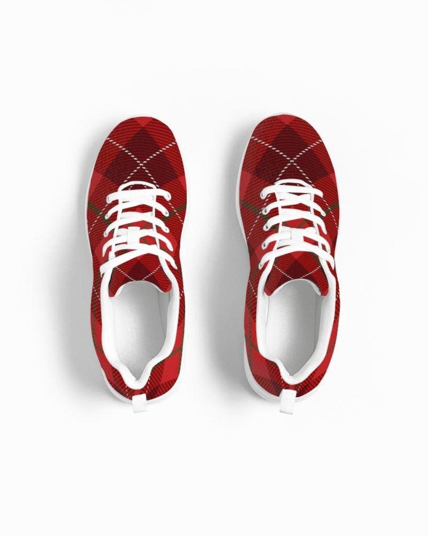 Womens Sneakers - Red Plaid Canvas Sports Shoes / Running - Womens | Sneakers