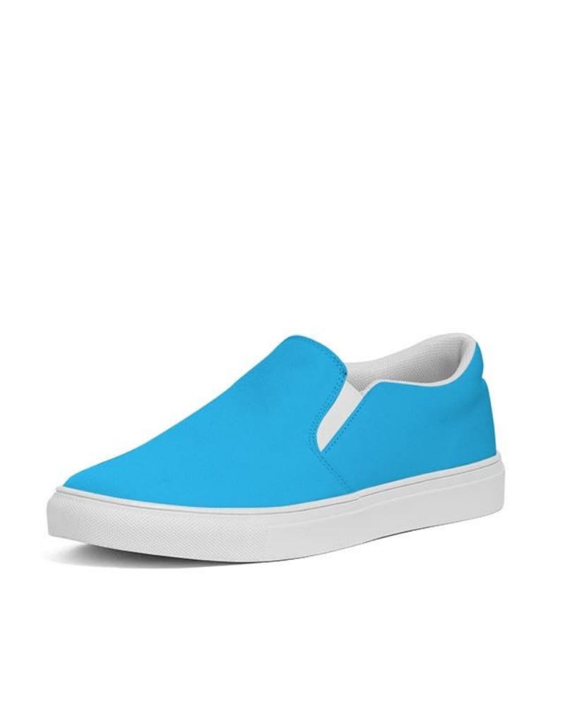 Womens Sneakers - Vibrant Blue Low Top Slip-on Canvas Sports Shoes - Womens