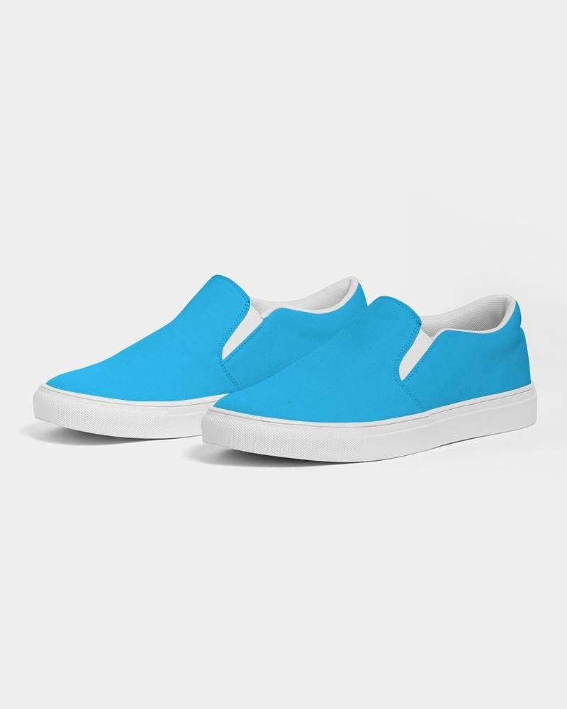 Womens Sneakers - Vibrant Blue Low Top Slip-on Canvas Sports Shoes - Womens