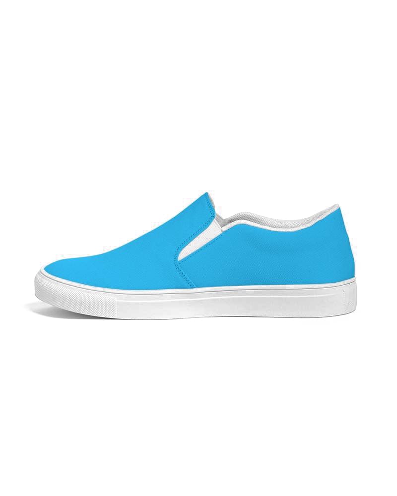 Womens Sneakers - Vibrant Blue Low Top Slip-on Canvas Sports Shoes - Womens