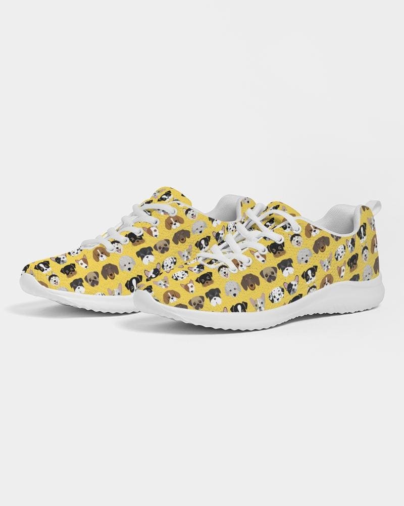 Womens Sneakers - Yellow Doggie Love Low Top Canvas Running Shoes - Womens |