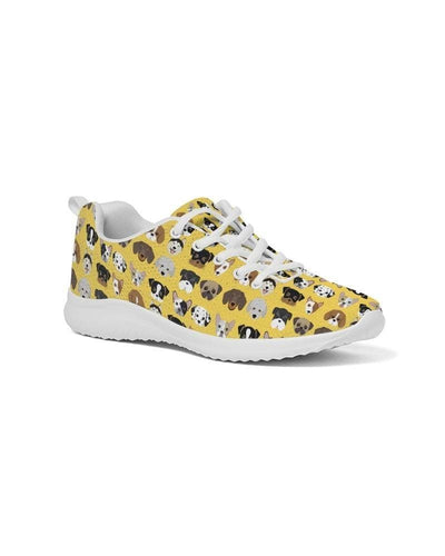 Womens Sneakers - Yellow Doggie Love Low Top Canvas Running Shoes - Womens |
