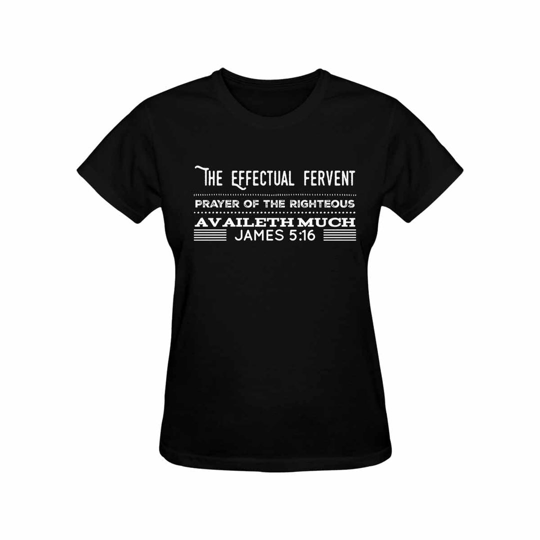 Womens T-shirt James 5:16 - Black Graphic Tee - Womens | T-Shirts