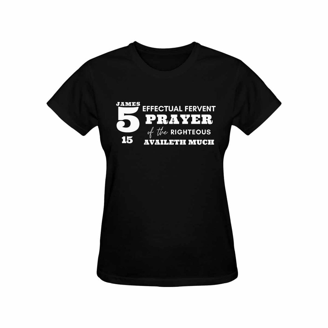 Womens T-shirt James 5:16 - Black Graphic Tee - Womens | T-Shirts