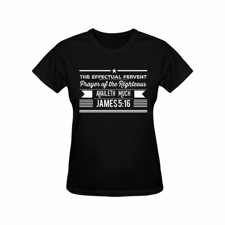 Womens T-shirt James 5:16 - Black Graphic Tee - Womens | T-Shirts