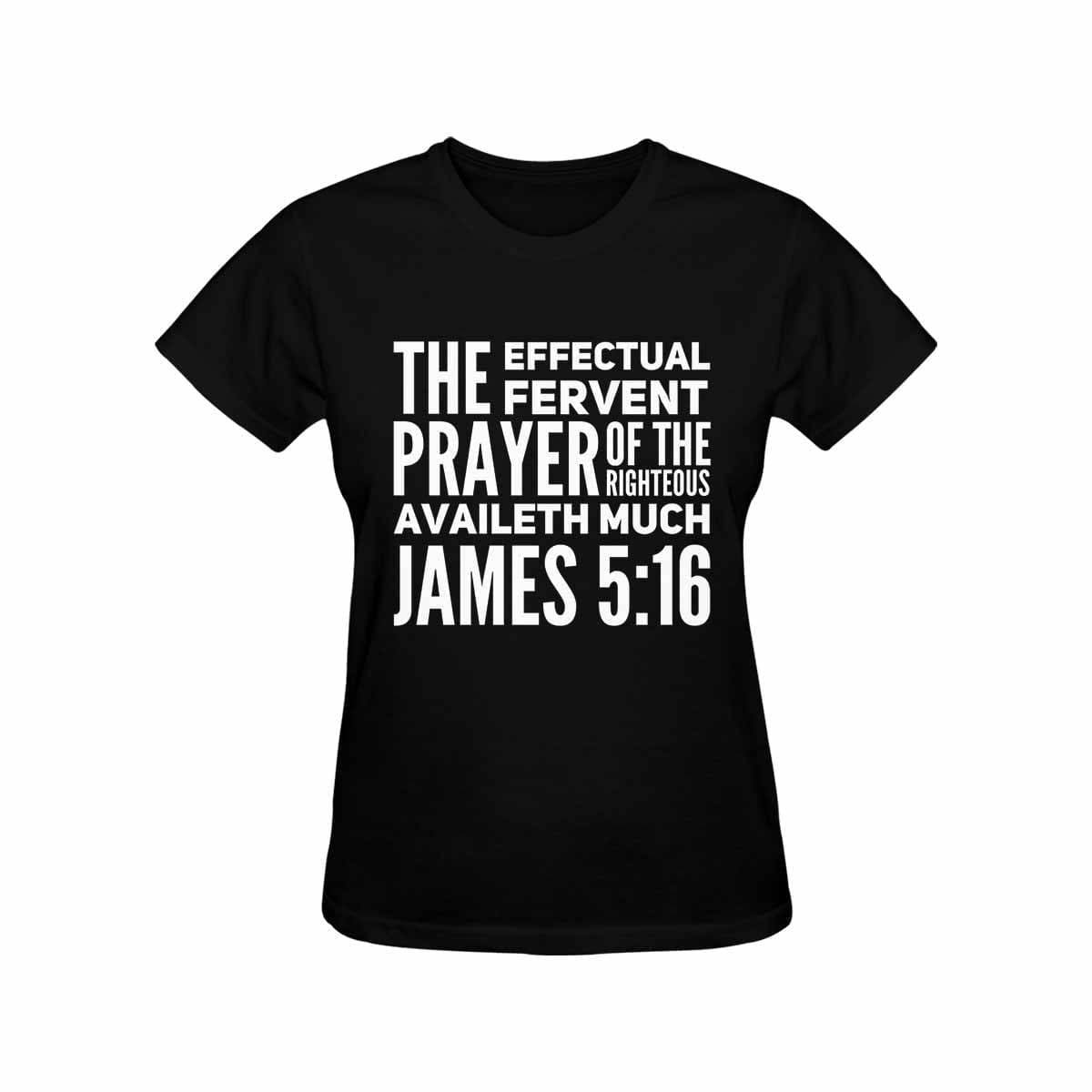 Womens T-shirt James 5:16 - Black Graphic Tee - Womens | T-Shirts