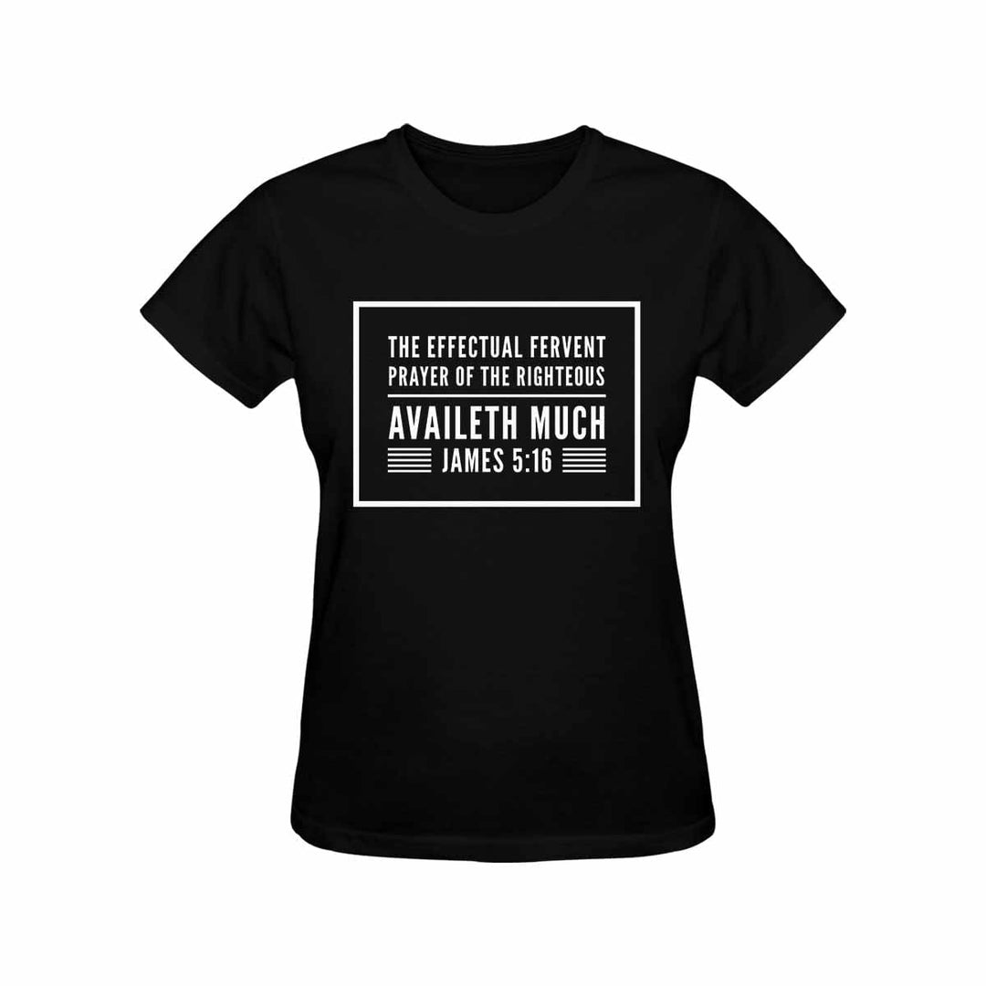 Womens T-shirt James 5:16 - Black Graphic Tee - Womens | T-Shirts