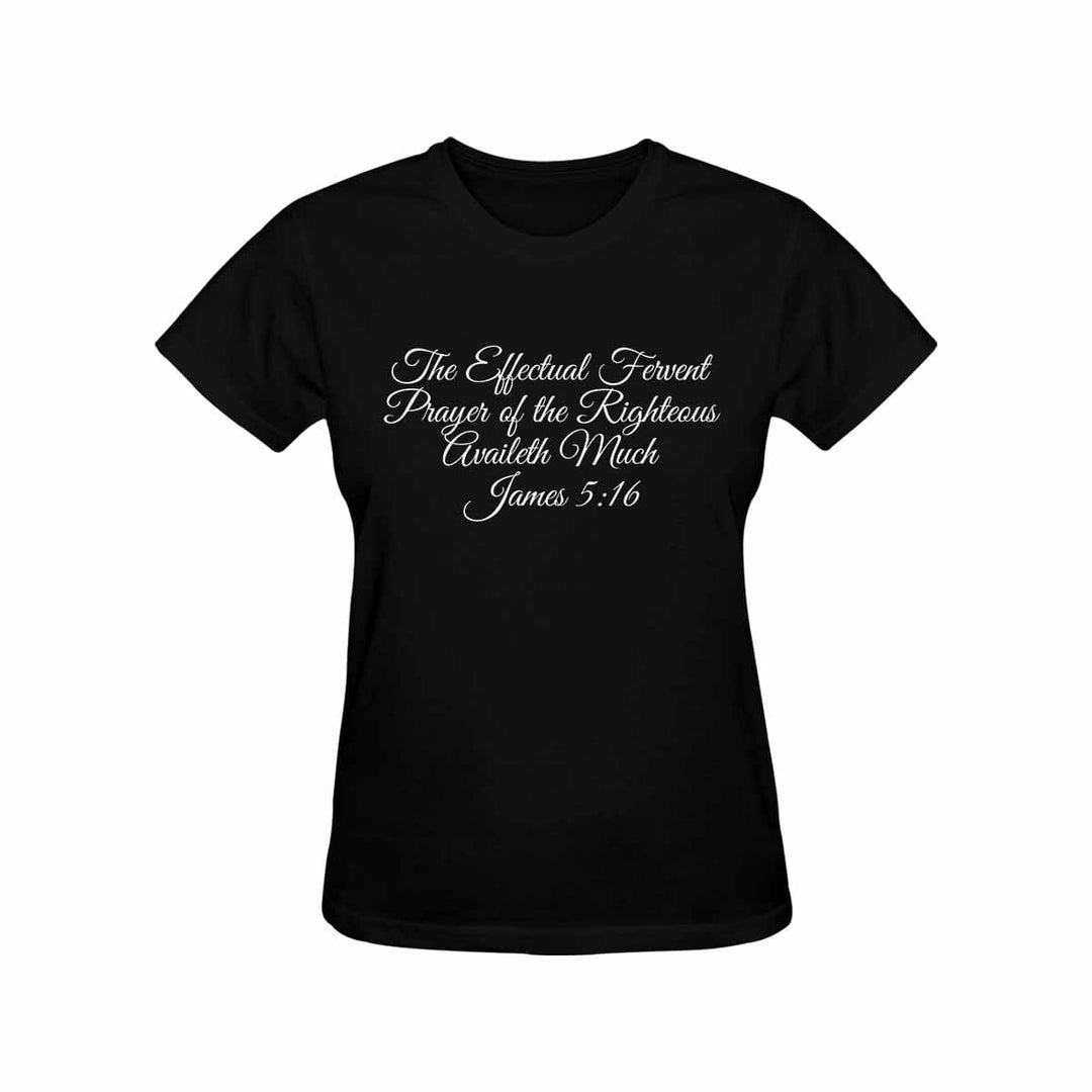 Womens T-shirt James 5:16 - Black Graphic Tee - Womens | T-Shirts