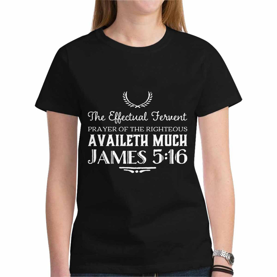 Womens T-shirt James 5:16 Black Graphic Tee - Womens | T-Shirts