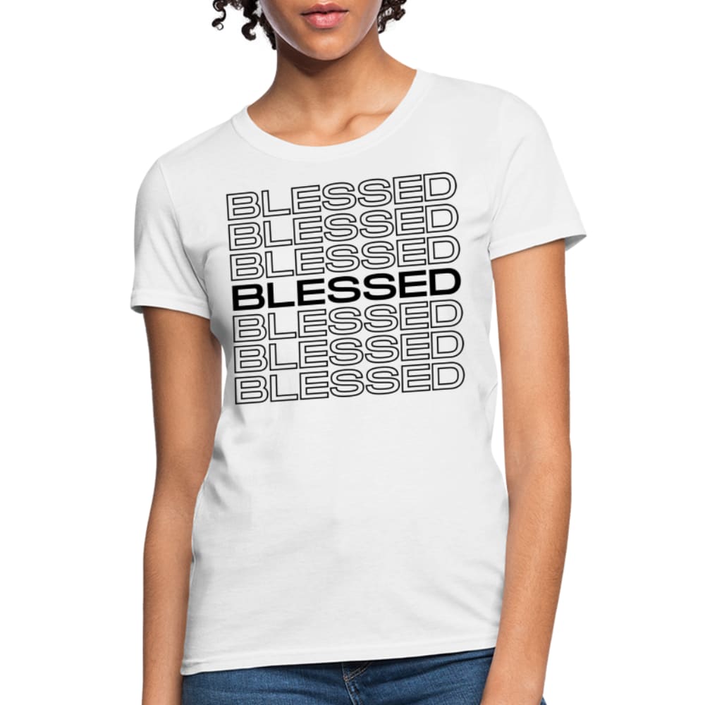 Womens T-shirt - Soft Fit Blessed - Black Graphic Tee - Womens | T-Shirts