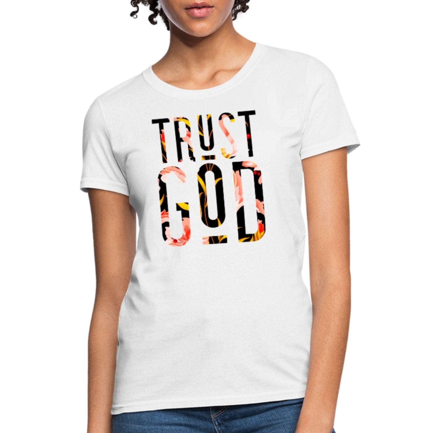 Womens T-shirt Trust God Floral Graphic Tee - Womens | T-Shirts