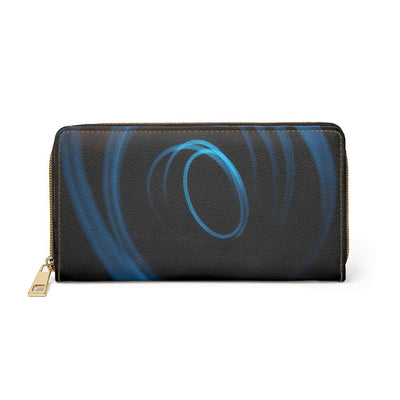 Womens Wallet Zip Purse Black & Blue Swirl - Bags | Wallets