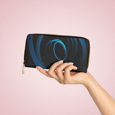 Womens Wallet Zip Purse Black & Blue Swirl - Bags | Wallets
