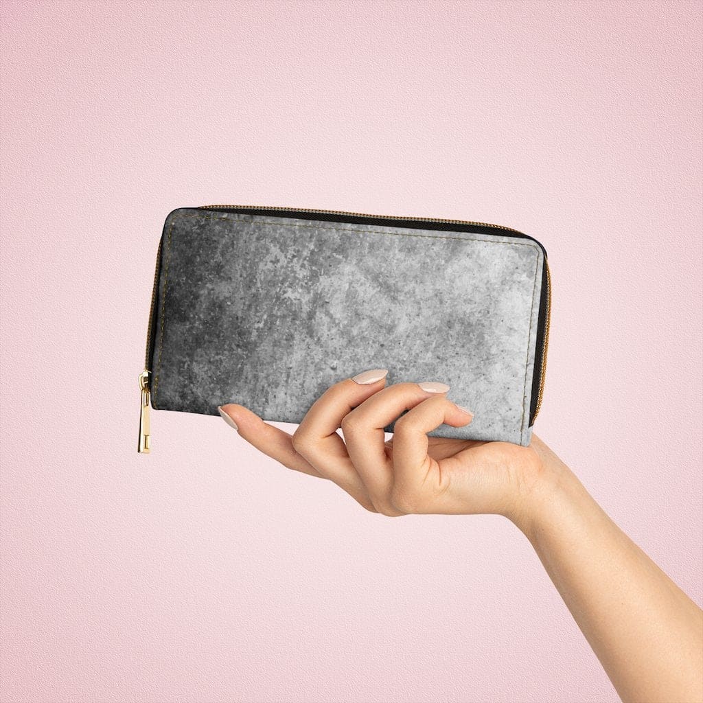 Womens Wallet - Zip Purse - Black and Grey - Bags/Zipper Wallets