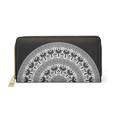 Womens Wallet Zip Purse Black & White Geometric Aztec - Bags | Zipper Wallets