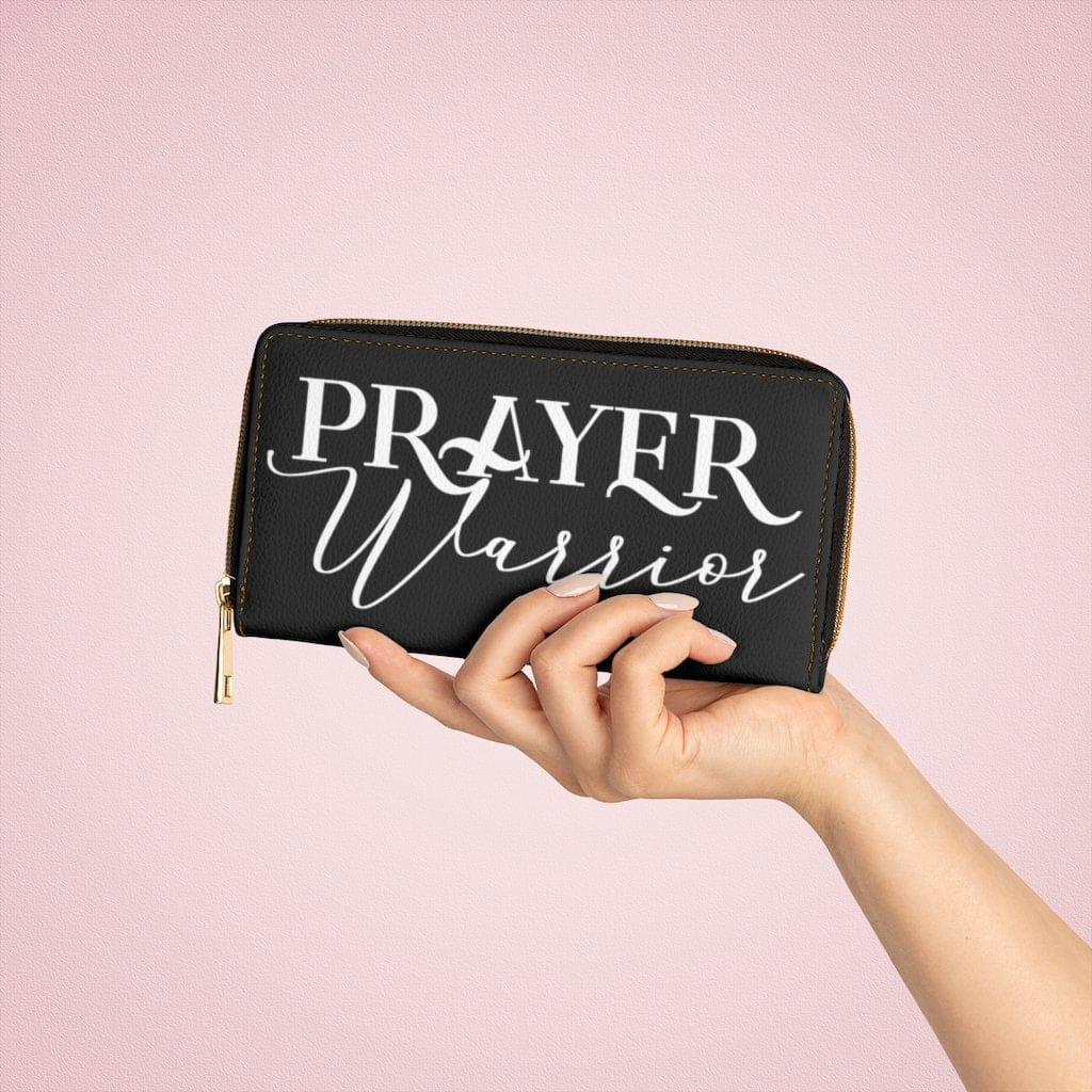 Womens Wallet Zip Purse Black & White Prayer Warrior - Bags | Zipper Wallets