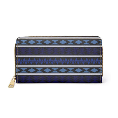 Womens Wallet Zip Purse Blue Geometric Aztec H- - Bags | Wallets