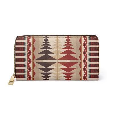Womens Wallet Zip Purse Brown & Beige Aztec Geometric - Bags | Wallets