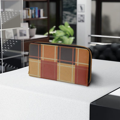 Womens Wallet Zip Purse Brown Colorblock - Bags | Wallets