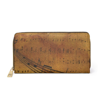Womens Wallet Zip Purse Brown Sheet Music - Bags | Wallets