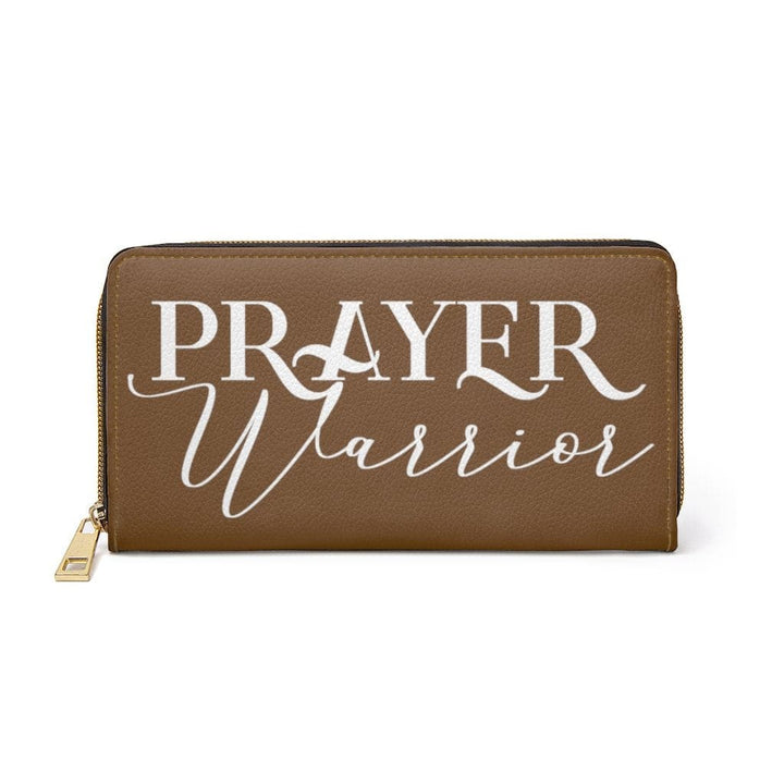 Womens Wallet Zip Purse Brown & White Prayer Warrior - Bags | Zipper Wallets