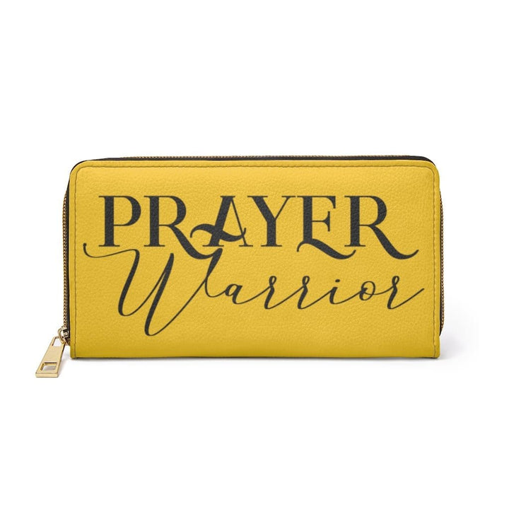 Womens Wallet - Zip Purse - Golden Yellow and Black Prayer Warrior
