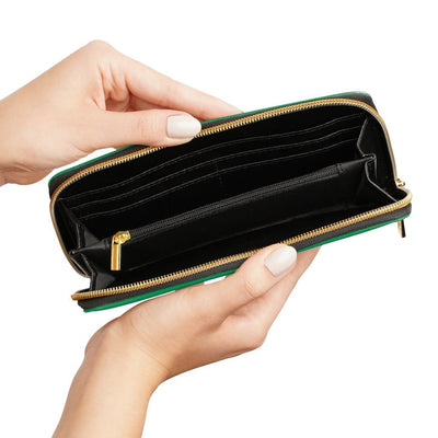 Womens Wallet Zip Purse Green & Black Prayer Warrior - Bags | Wallets