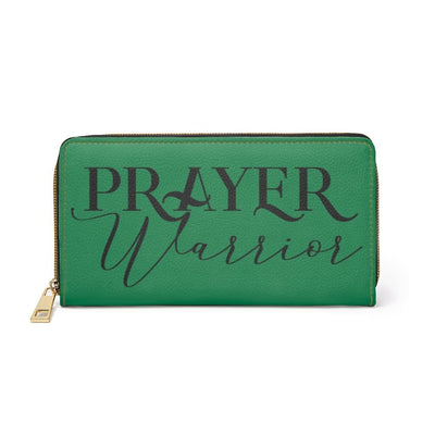 Womens Wallet Zip Purse Green & Black Prayer Warrior - Bags | Wallets