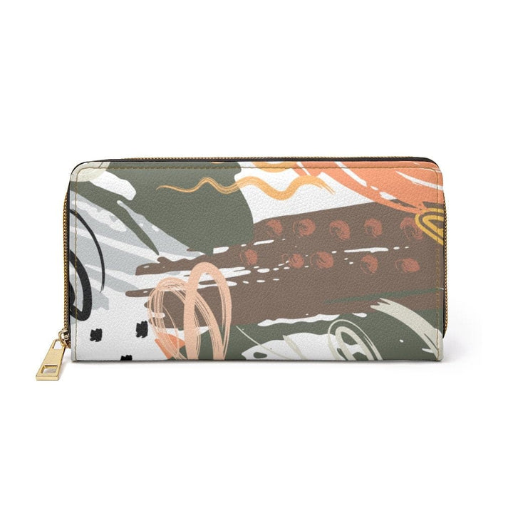 Womens Wallet Zip Purse Green & Peace Multicolor - Bags | Zipper Wallets
