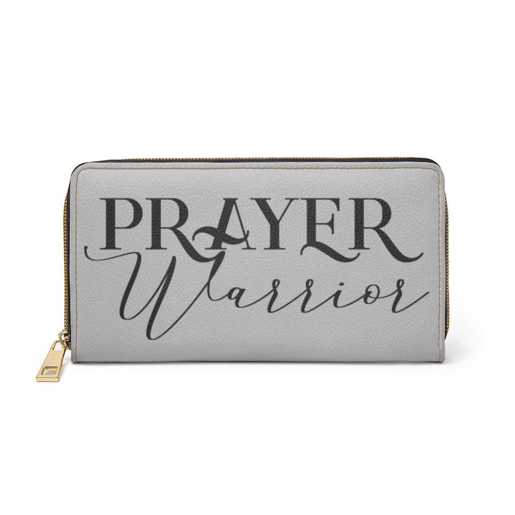 Womens Wallet Zip Purse Grey & Black Prayer Warrior - Bags | Zipper Wallets