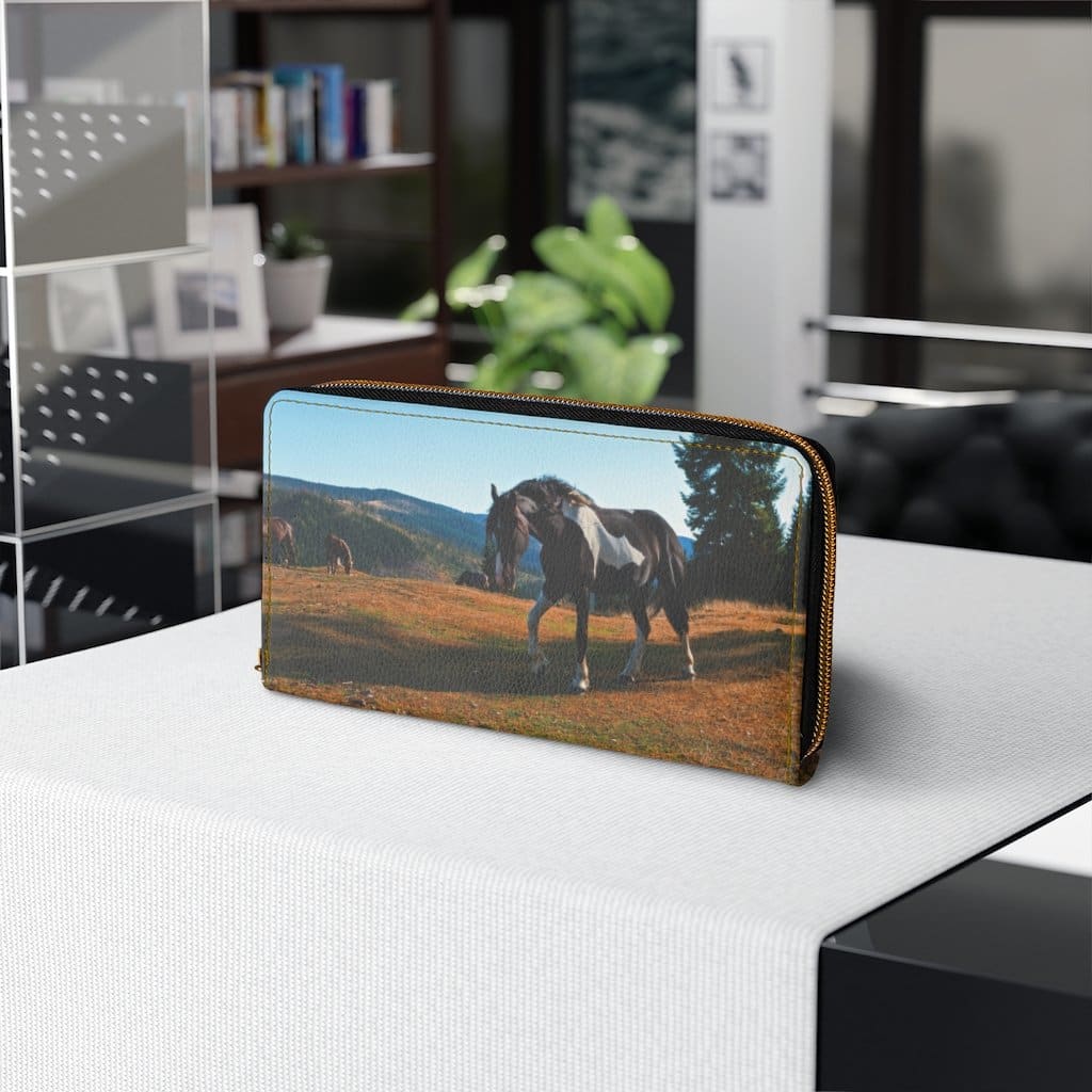 Womens Wallet - Zip Purse - Landscape and Horse Grphic Purse - Bags/Zipper