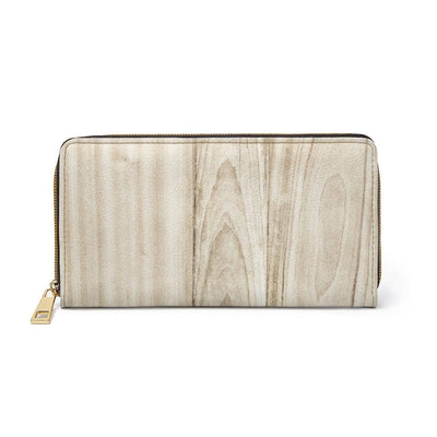 Womens Wallet Zip Purse Light Beige Wood Grain - Bags | Wallets