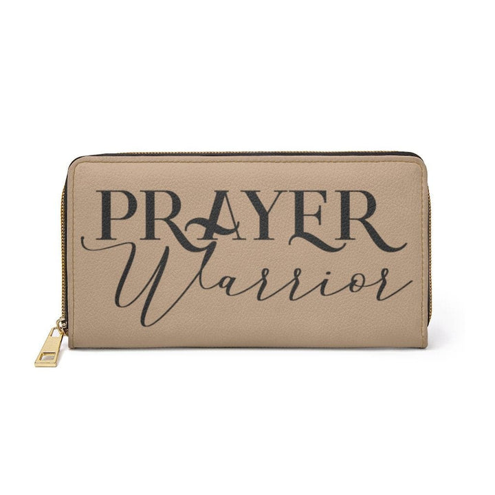 Womens Wallet Zip Purse Light Brown & Black Prayer Warrior - Bags | Zipper