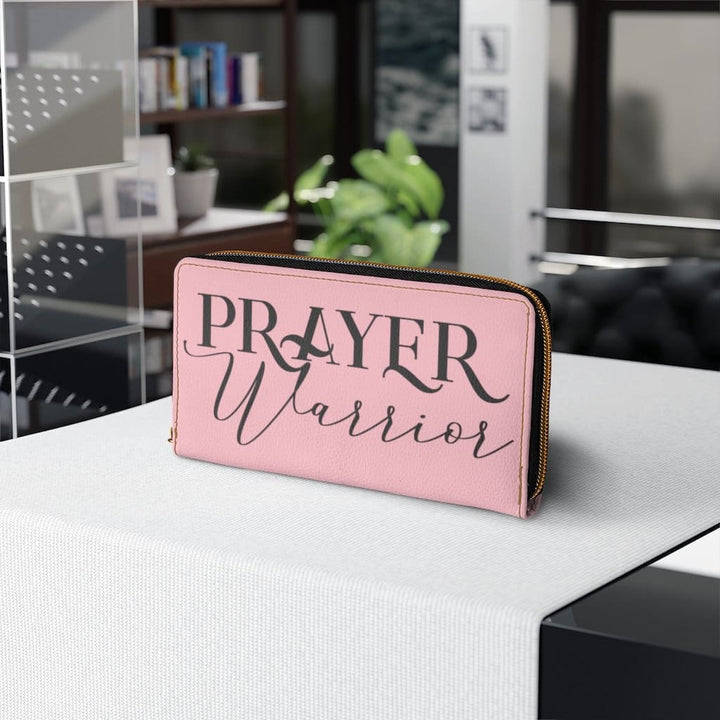 Womens Wallet Zip Purse Light Pink & Black Prayer Warrior - Bags | Zipper