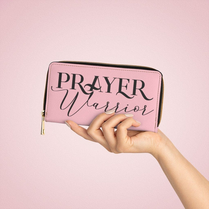 Womens Wallet Zip Purse Light Pink & Black Prayer Warrior - Bags | Zipper