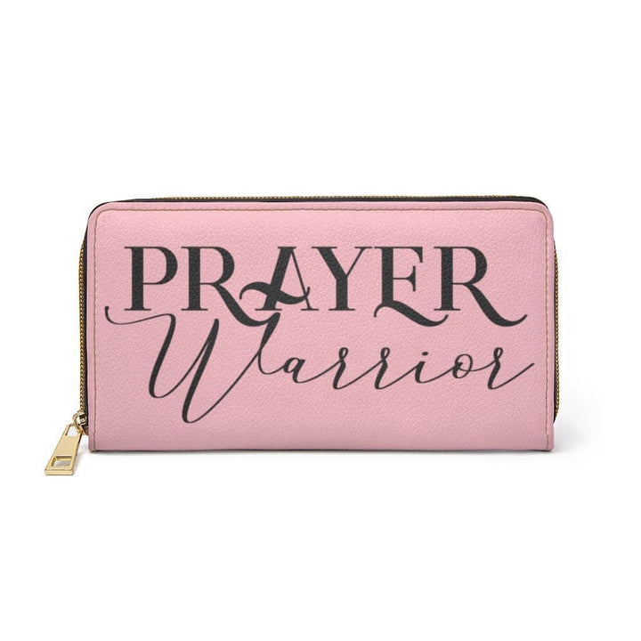 Womens Wallet Zip Purse Light Pink & Black Prayer Warrior - Bags | Zipper