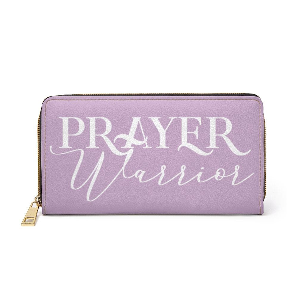 Womens Wallet Zip Purse Light Purple & White Prayer Warrior - Bags | Wallets